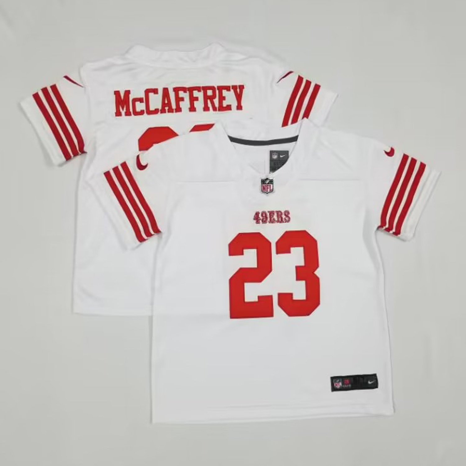 Toddler Nike San Francisco 49ers #23 Christian McCaffrey White Stitched NFL Vapor Untouchable Limited Jersey